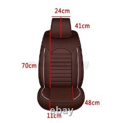 Car Seat Leather Cover Protector Cushioned Mat Truck Van Coffee Brown Universal