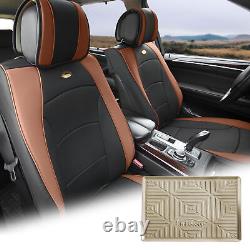 Car TODOTERRENO Truck Leatherette Seat Cushion Covers Front Bucket Brown withDash