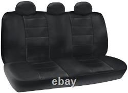 Carxs Ultraluxe Black Leather Seat Covers Full Set Faux Leather Front Seat Cov