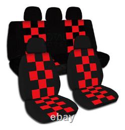 Checkered Car Seat Covers for ANY Car/Truck/Van/SUV/Jeep Full Set Front & Rear