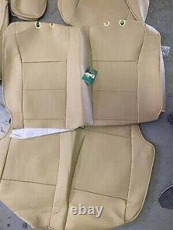 Custom Fit PU Leather Seat Cover Tan OASIS AUTO 2015-2020 F150 F250 F350 Truck