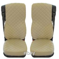 DAF XF, CF 106 Truck Seat Covers ECO LEATHER BEIGE 2 pieces