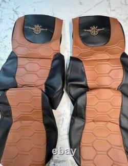 DAF XG XG+ 2022 / 2023 seat covers. Eco smooth leather honey-comb. RHD & LHD NEW