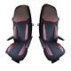 DELUX Black Seat Covers with Eco Leather and Suede for Iveco S-Way Trucks