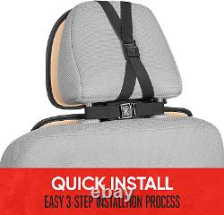 Duraluxe Faux Black Leather Car Seat Covers, 2 Piece Set Premium Car Seat Cush