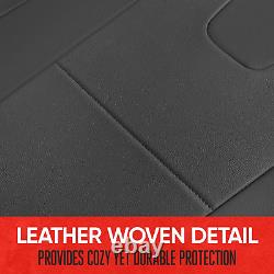 Duraluxe Faux Black Leather Car Seat Covers, 2 Piece Set Premium Car Seat Cush