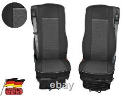 Eco Leather Truck Seat Covers for DAF XF 106 Euro 6 Grey color 2pcs