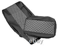 Eco-Leather Truck Seat Covers for MAN TGL TGX TGS Gray color 2pcs