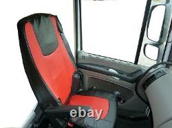 Fit Daf Xf 105 (2012-2013) Truck Eco Leather Seat Covers Black / Red