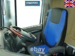 Fit Daf Xf 106 Cf Euro 6 Pair Of Truck Seat Covers Eco Leather Black And Blue