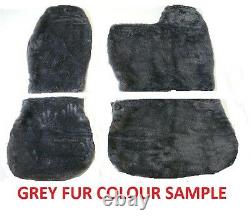 Front And Rear Grey Fur Seat Cover Fit Mazda Truck T3500 1985
