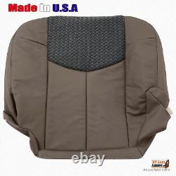 Front Driver Lower Seat Cover Tan Leather/Cloth For 2002 Chevy Avalanche Truck