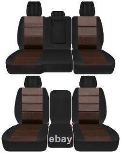 Front+back truck car seat covers black-brown fits Dodge Ram 2011-2018 1500/2500