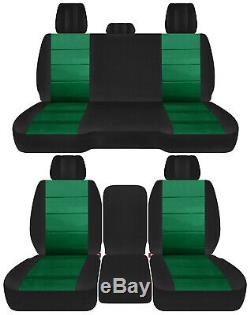Front+back truck car seat covers black-emerald fits Dodge Ram11-2018 1500/2500