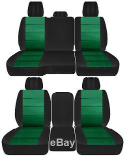 Front+back truck car seat covers black-emerald fits Dodge Ram11-2018 1500/2500