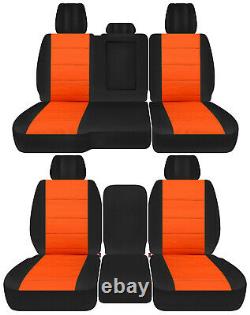 Front+back truck car seat covers black-orange fits Dodge Ram 2011-2018 1500/2500