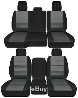 Front+back truck car seat covers blk-charcoal fits Dodge Ram 2011-2018 1500/2500