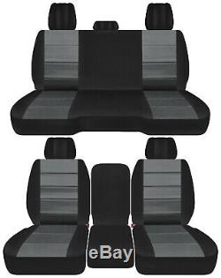 Front+back truck car seat covers blk-charcoal fits Dodge Ram 2011-2018 1500/2500