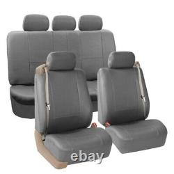 Gray Integrated Seatbelt Seat Covers for Truck TODOTERRENO with Beige Floor Mats