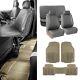 Gray Integrated Seatbelt TODOTERRENO Truck Seat Covers with Beige Floor Mats