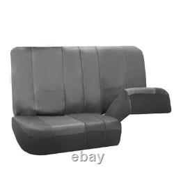 Gray Integrated Seatbelt Truck Van Seat Covers with Gray Leather Carpet Mats
