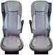 Grey Premium Quilted Eco Leather + Suede Seat Covers for Iveco S-Way trucks