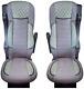 Grey Premium Quilted Eco Leather and Suede Seat Covers for Volvo FH4 2014+ truck