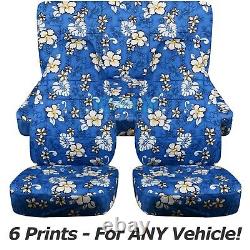 Hawaiian Print Car Seat Covers for ANY Car/Truck/Van/SUV/Jeep Front + Rear Set