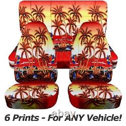 Hawaiian Print Car Seat Covers for ANY Car/Truck/Van/SUV/Jeep Front + Rear Set
