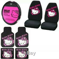 Hello Kitty Pink Car Truck Floor Mats Steering Wheel Cover & Seat Covers