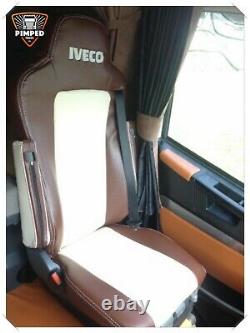 IVECO Stralis, Hi-Way SEAT COVERS Full ECO LEATHER brown&beige