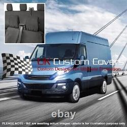 Iveco Daily Tipper Truck Front & Rear Seat Covers (2014-2022) Black 235 667