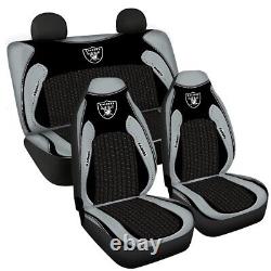 Las Vegas Raiders Universal Car Seat Cover Full Set Truck Cushion Protector Gift