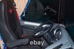 Lorry Black Seat Covers With Red Decorative Seams For DAF XF 106 / Cf