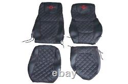 Lorry Black Seat Covers With Red Decorative Seams for DAF Xg New Since 2022