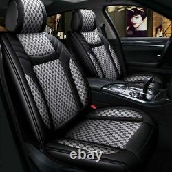 Luxury PU Leather Car Seat Covers Front&Rear Universal 5-Seats Car SUV Truck UK