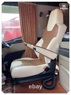 MAN TGX NEW GENERATION 2021 ECO LEATHER SEAT COVERS Beige & Light Brown