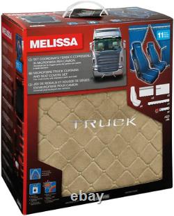 Melissa, microfibre truck curtains and seat covers set Beige