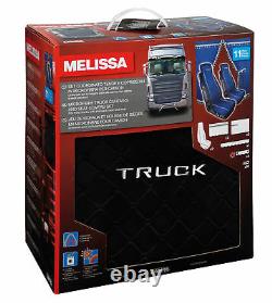 Melissa, set curtains and seat covers microfibre for Truck-Black lampa