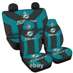 Miami Dolphins Universal Car Seat Cover Full Set Truck Cushion Protector Gifts
