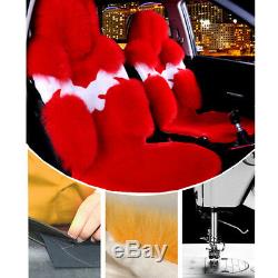 New Australian Sheepskin Wool & Push Full Set Seat Cover Cushion For Car Truck