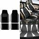 PU Leather Seat Covers Car SUV Truck Black White with Gray Black Floor Mats