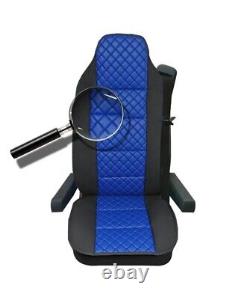 Premium Blue Leatherette & Fabric Seat Covers For Scania R 2009 Truck 2009-2017