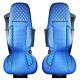 Premium Blue Seat Covers Quilted Eco Leather & Suede for Volvo FH4 2014+ trucks