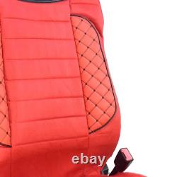 Premium Quilted Eco Leather & Suede Red Seat Covers for Volvo FH4 2014+ truck