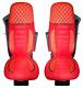 RED Seat Covers Quilted Eco Leather & Suede for Renault T 2014+ trucks Premium