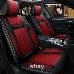 Red Luxury Auto 5-Sit Car Seat Cover Front Rear For Cushion SUV Truck Universal