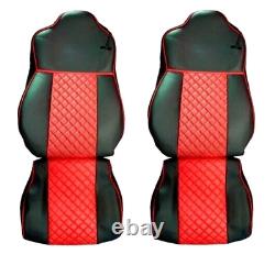 Red Truck Seat Covers Eco-Leather suitable for Iveco S-WAY 2021