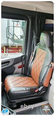 SCANIA S R-series 2014. Full ECO LEATHER SEAT COVERS Black/ Brown