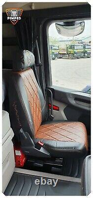 SCANIA S R-series 2014. Full ECO LEATHER SEAT COVERS Black/ Brown